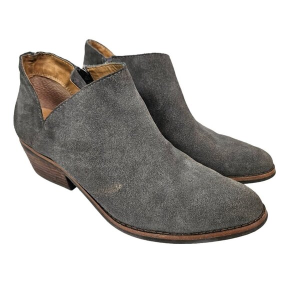 Lucky Brand Frankela Gray Suede Ankle Boot 8 - Picture 1 of 12